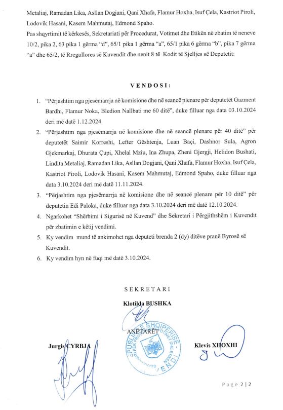 24 deputetë të opozitës të ndëshkuar, zbardhet vendimi