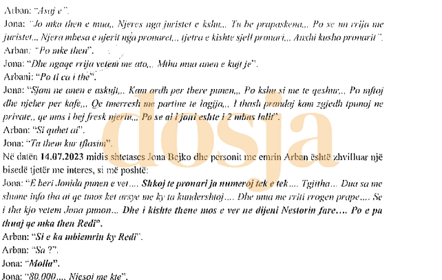 Dosja 5D/ Zbardhen bisedat mes punonjësve: I joni është i dyti