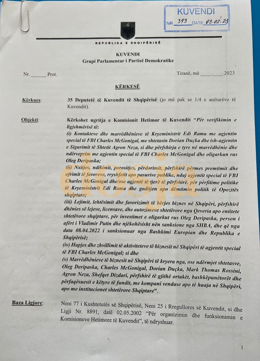 Rikthimi i McGonigal, pse u rihap hetimi? A rrezikon Edi Rama?