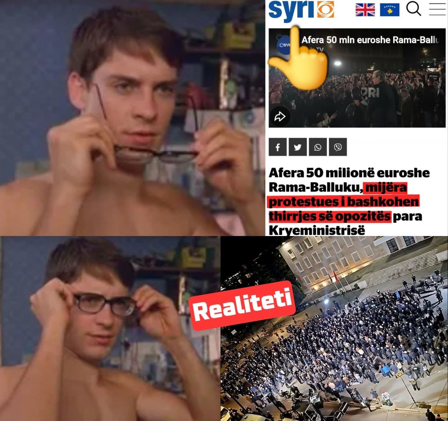 FOTOLAJM/ Gallatë në rrjet: Si e sheh protestën Zeni Tv dhe si
