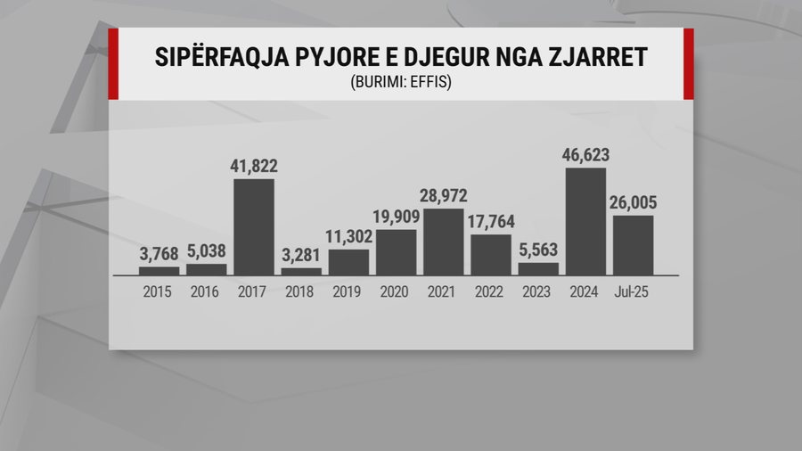 Sipërfaqja më e madhe në dekadën e fundit/ Mbi 26 mijë