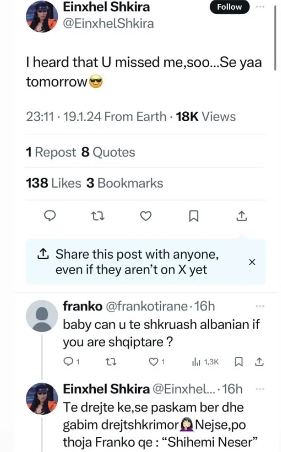 Einxhel Shkira zvendëson Ori Nebiajn si opinioniste e Big Brother VIP 3?