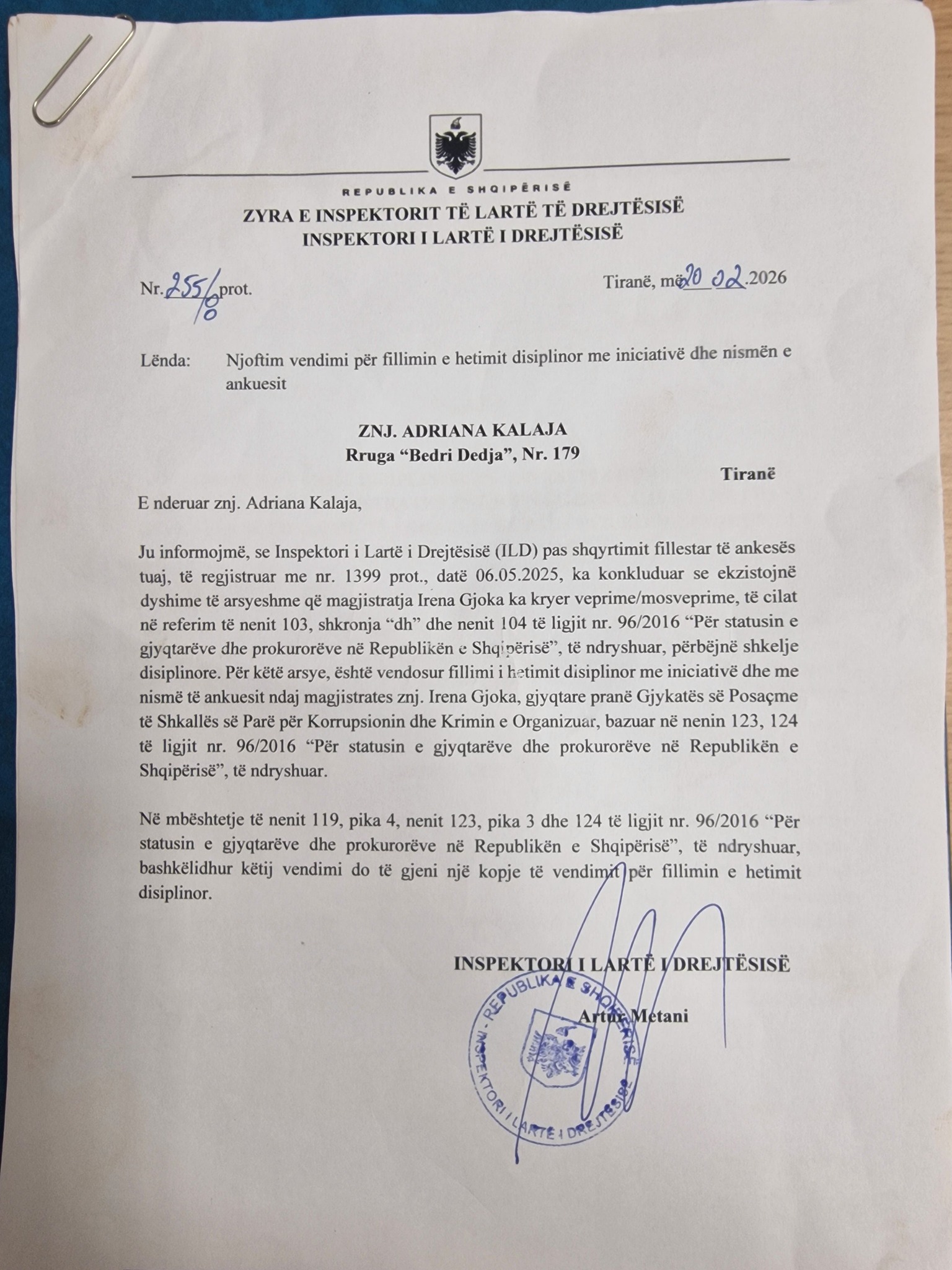 “E dënuar në Greqi”/ ILD nis hetim disiplinor për