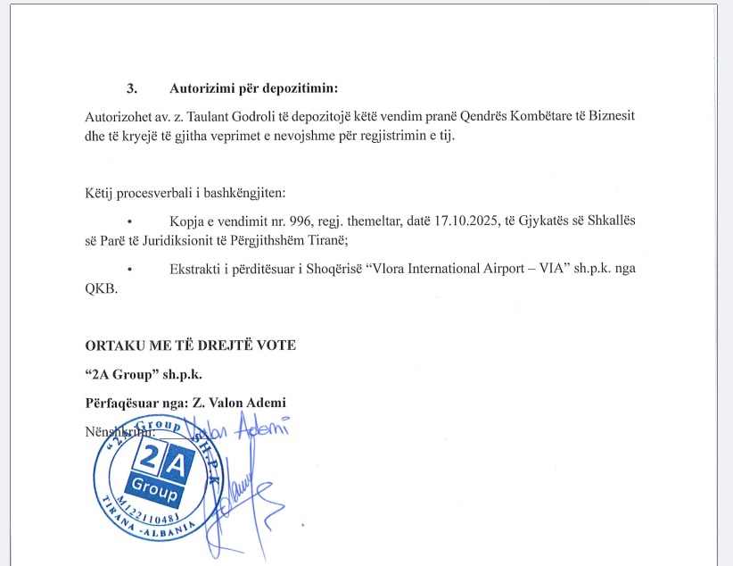 Aeroporti i VLORËS Pacolli shkruan se u kthye normaliteti, Ademi