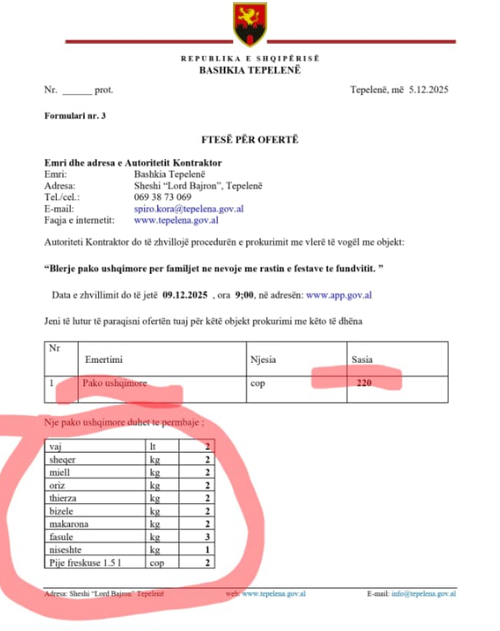 Gramos Sako shpërndan 220 pako lëmoshe për banorët e