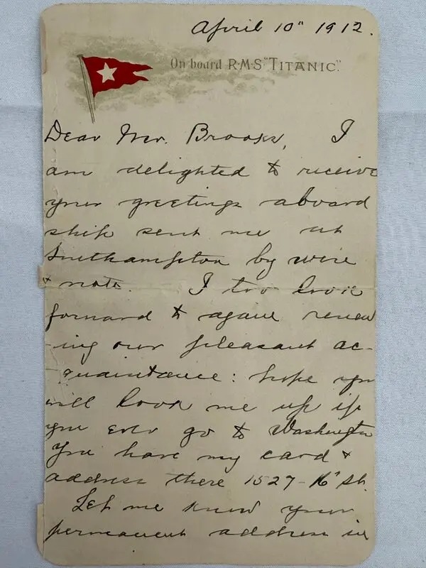 Letra e mbijetuar nga Titaniku shitet për 300 mijë PAUND, ja