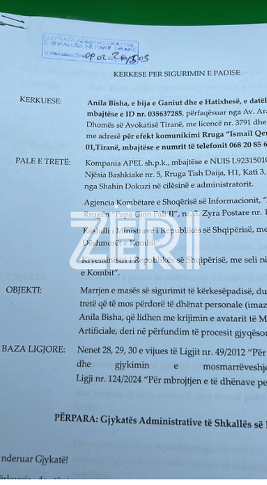 Aktorja Anila Bisha padit AKSHI-n, kërkon pezullimin e Diellës në