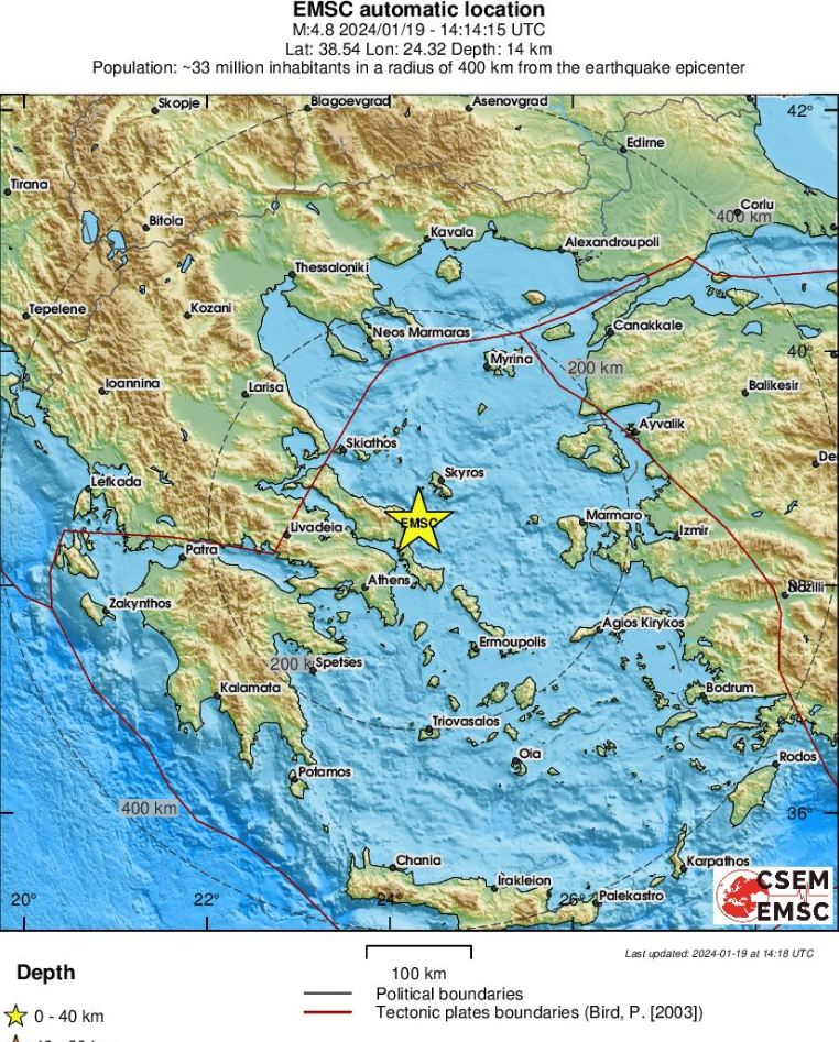 Tërmet i fortë pranë Athinës në Greqi, ja sa ishte