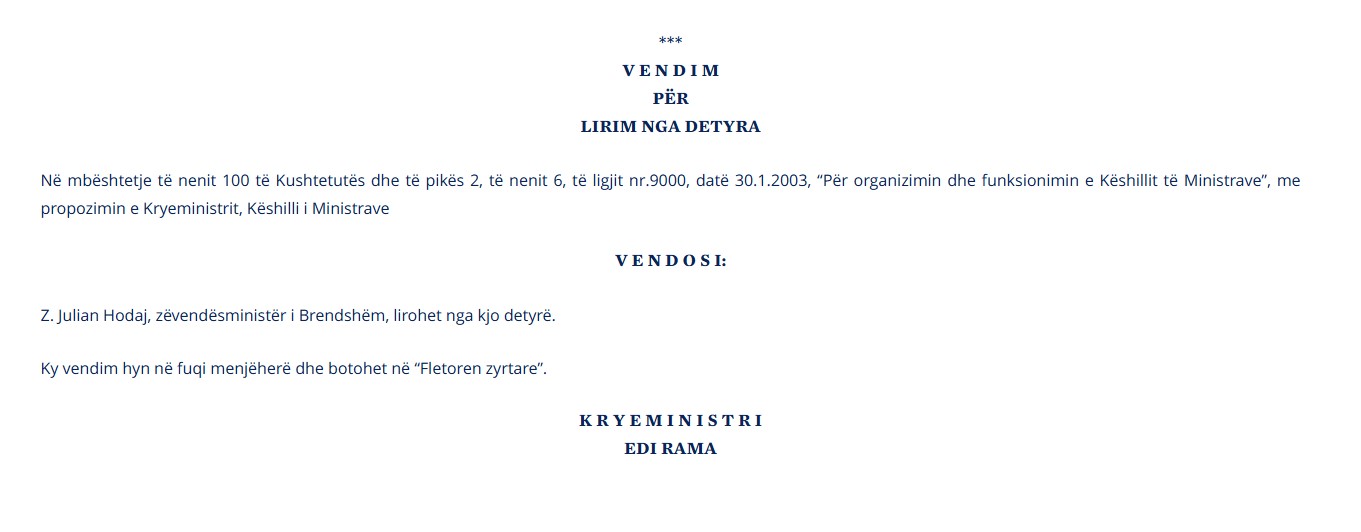 Rama bën ndryshime në Qeveri, ja kush largohet nga detyra