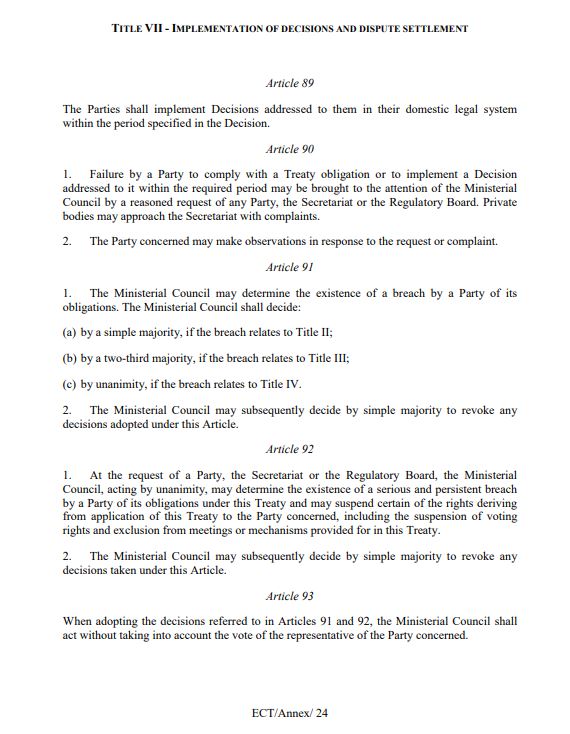 “Rrezikoni përjashtimin nga Traktati për energjinë”,