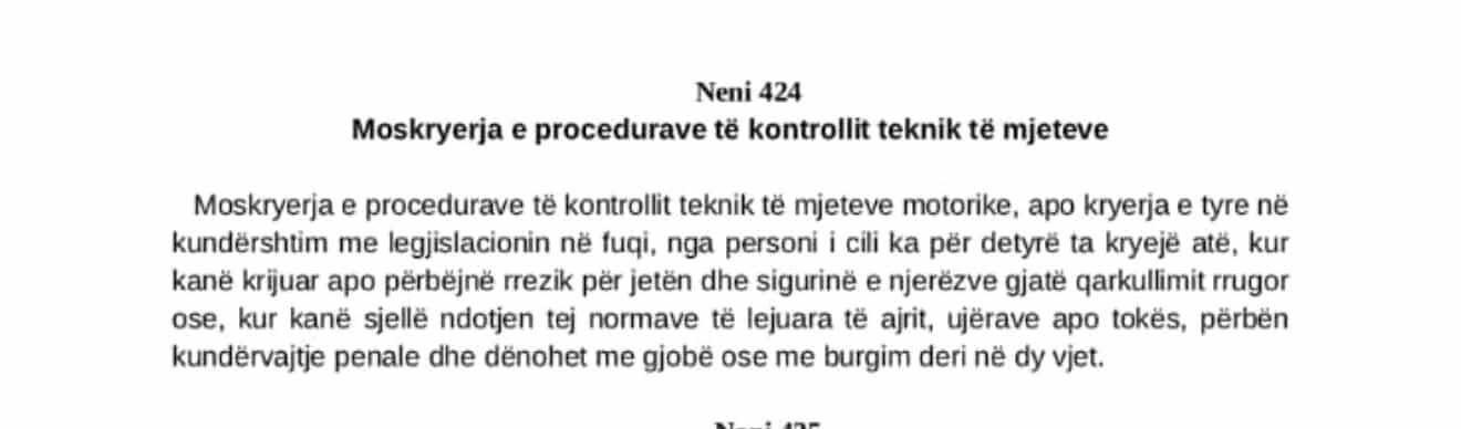 Çudia e Kodit të ri Penal: Burg edhe për kolaudimin e