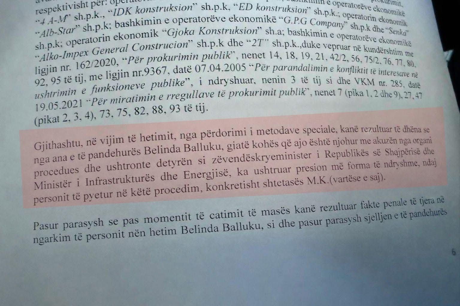 Bardhi nxjerr dokumentin e SPAK: Ja si Balluku intimidoi dëshmitarët