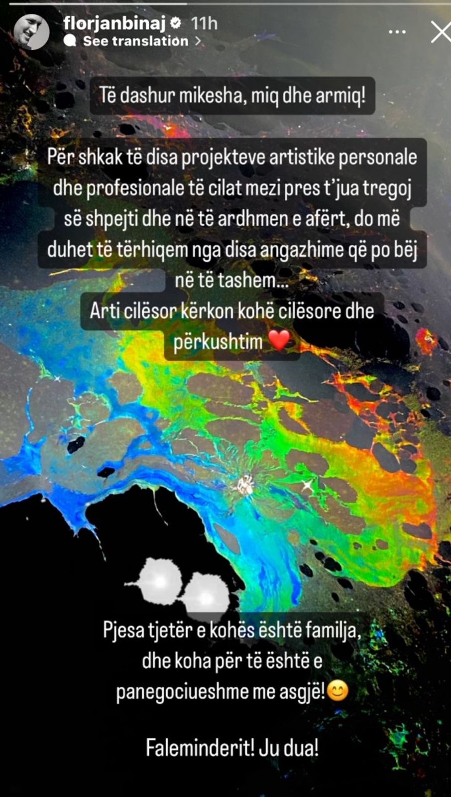 Projekte artistike/ Florian Binaj njofton tërheqjen nga politika
